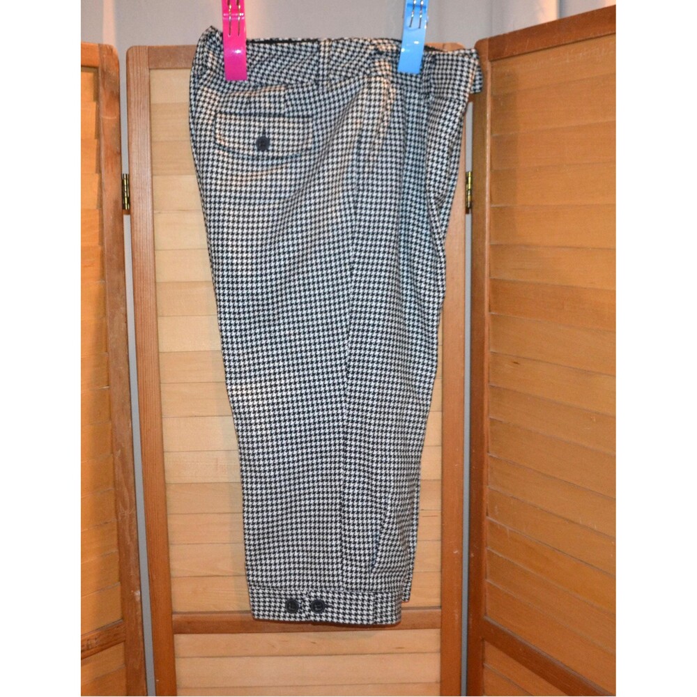 Vintage Pants Houndstooth Knicker Style Wool Blend